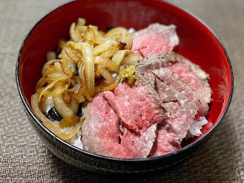 ローストビーフ柚子胡椒丼